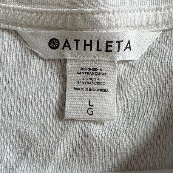 NWT Athleta Women's 100% Cotton T-Shirt, White - Picture 4 of 7